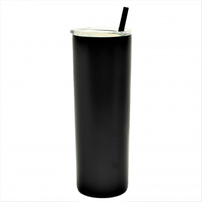 500369- BLACK 20OZ SKINNY STAINLESS STEEL TUMBLER